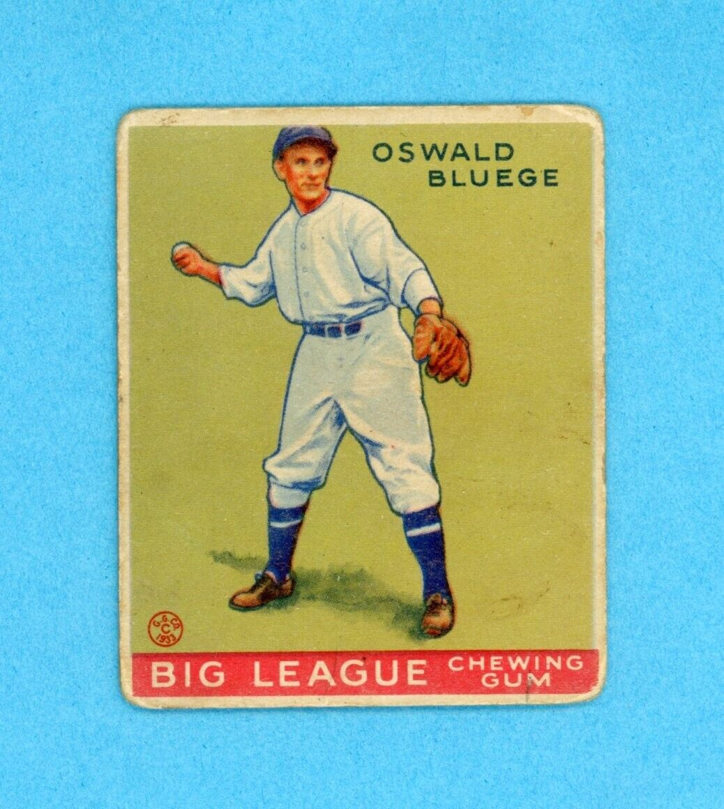 1933 Goudey #159 Oswald Bluege Washington Senators Baseball Card G - VG splbk