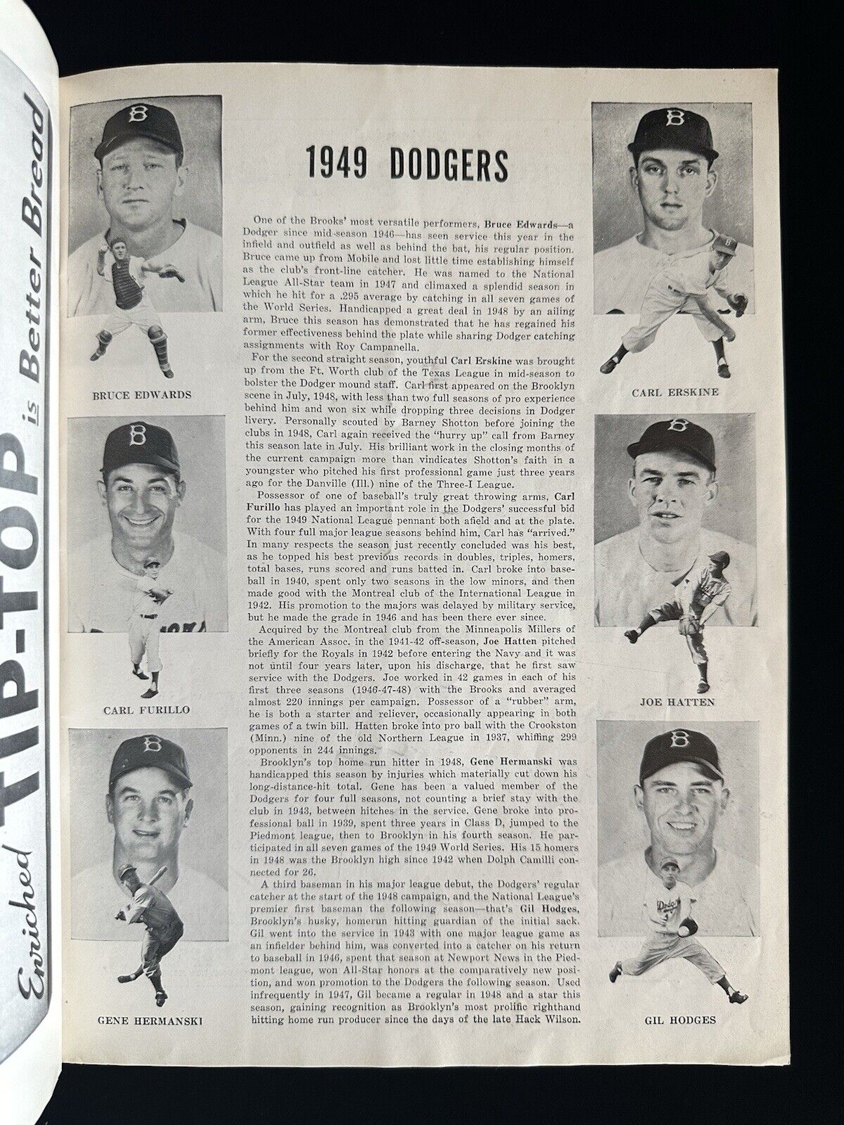 1949 New York Yankees World Series Program vs Brooklyn Dodgers Unscored VG-EX