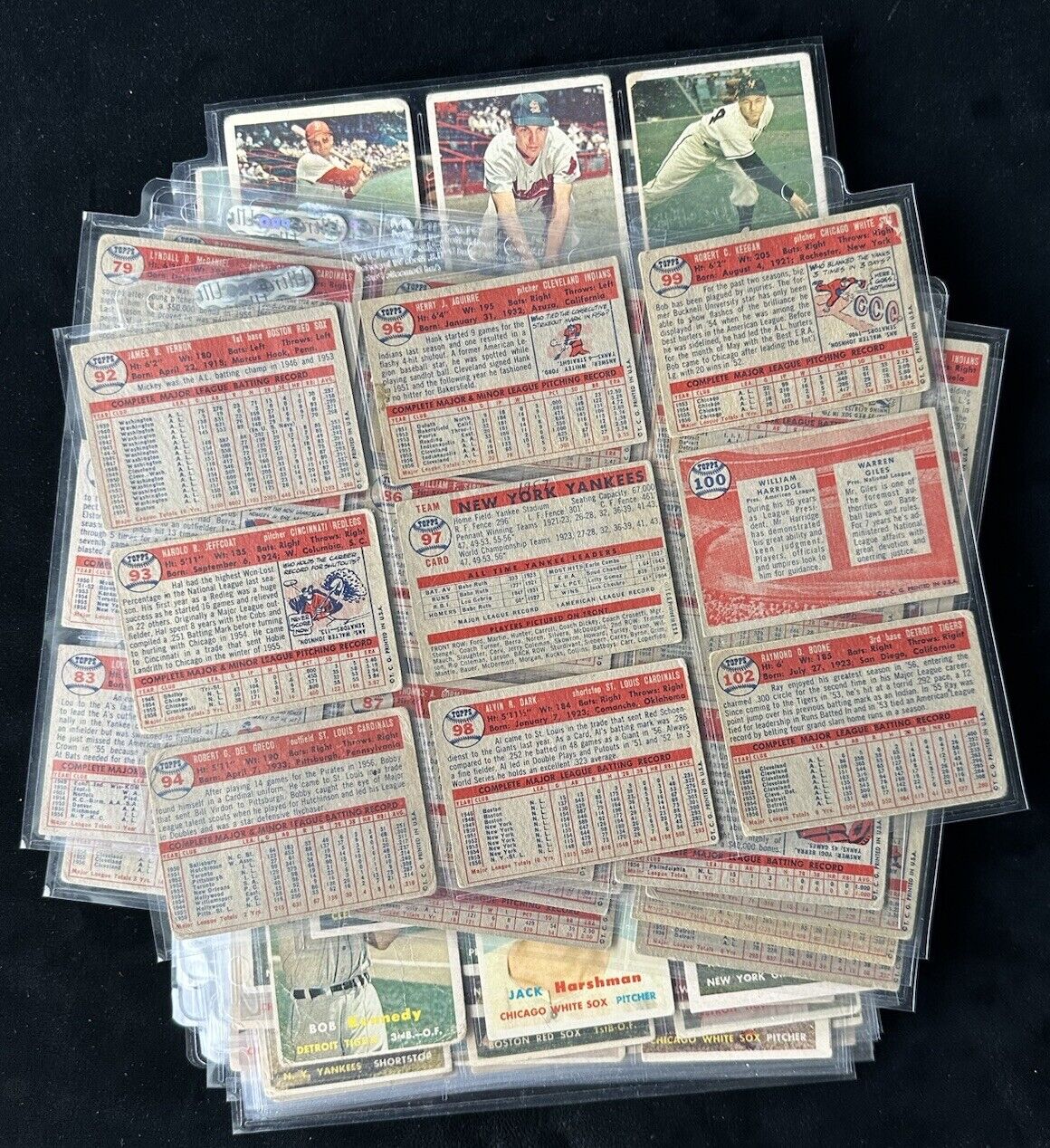 1957 Topps Starter Set Lot of 192 Diff. Baseball Cards w/41 Middle Series