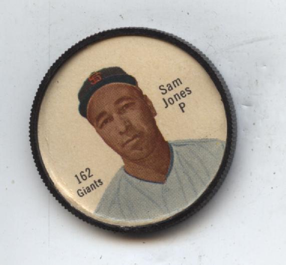 1962 Salada Baseball Coin #162 Sam Jones NRMT