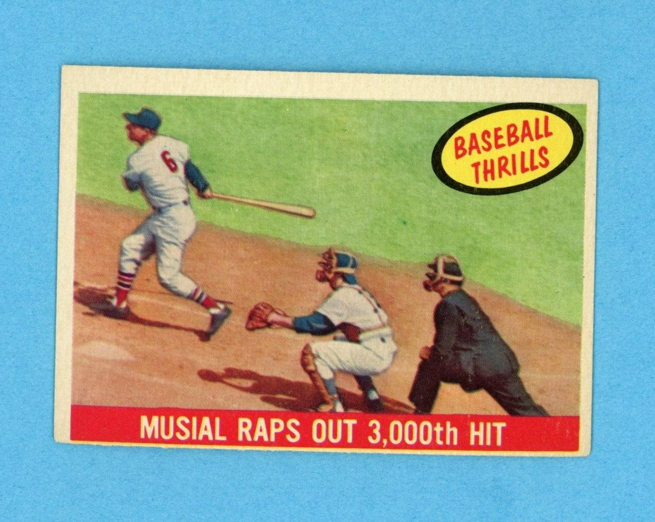 1959 Topps #470 Baseball Thrills Stan Musial St Louis Baseball Card E+-EM o/c