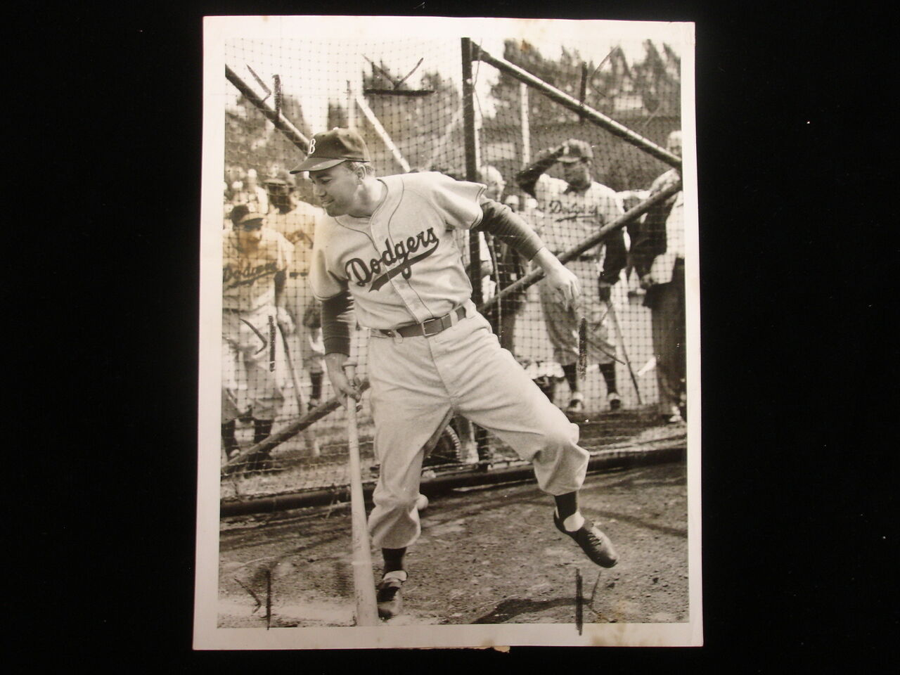 1954 Duke Snider Los Angeles Dodgers Wire Photograph - 7" x 9"