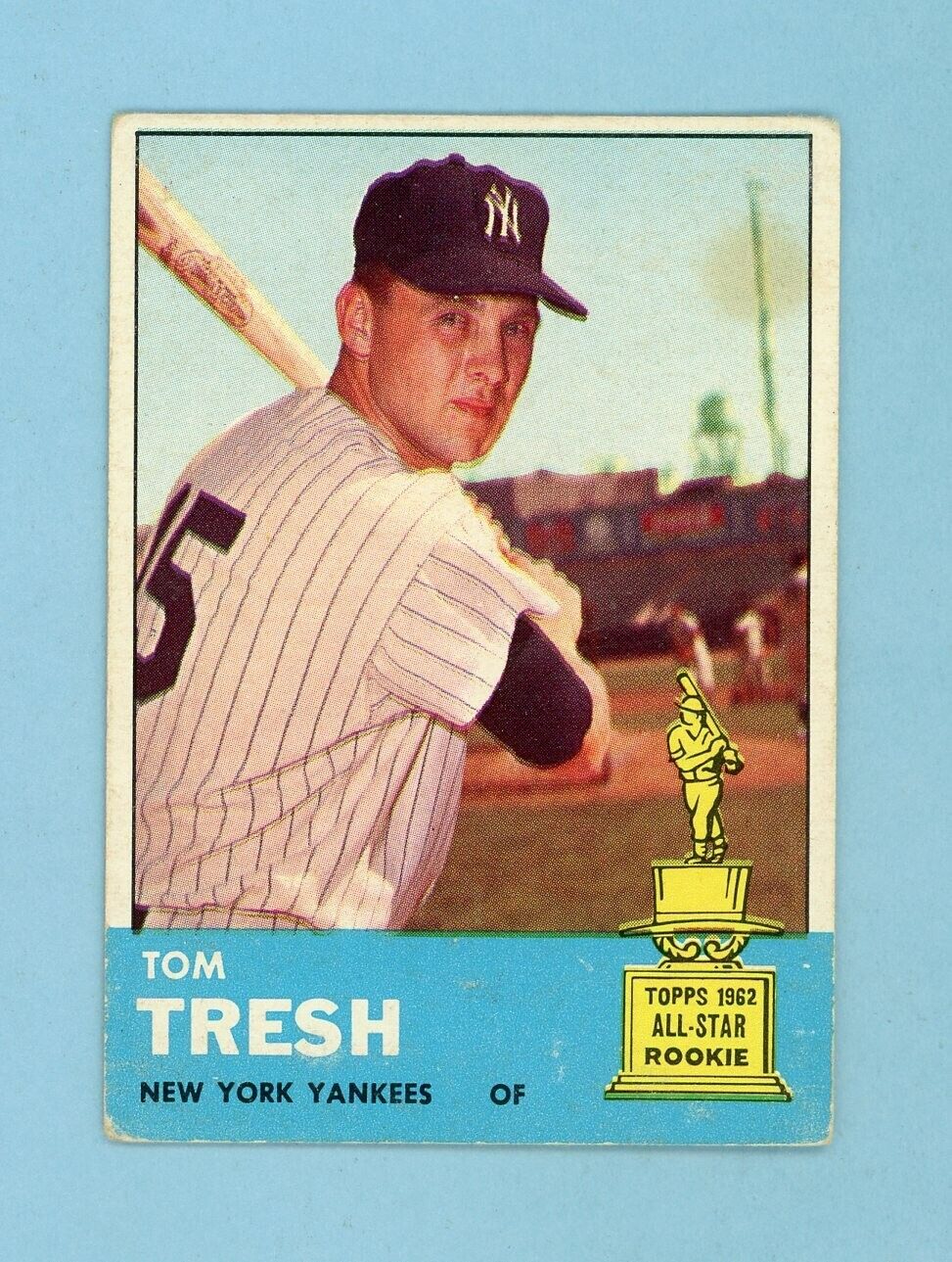 1963 Topps #470 Tom Tresh New York Yankees Baseball Card Vg/Ex stain tl