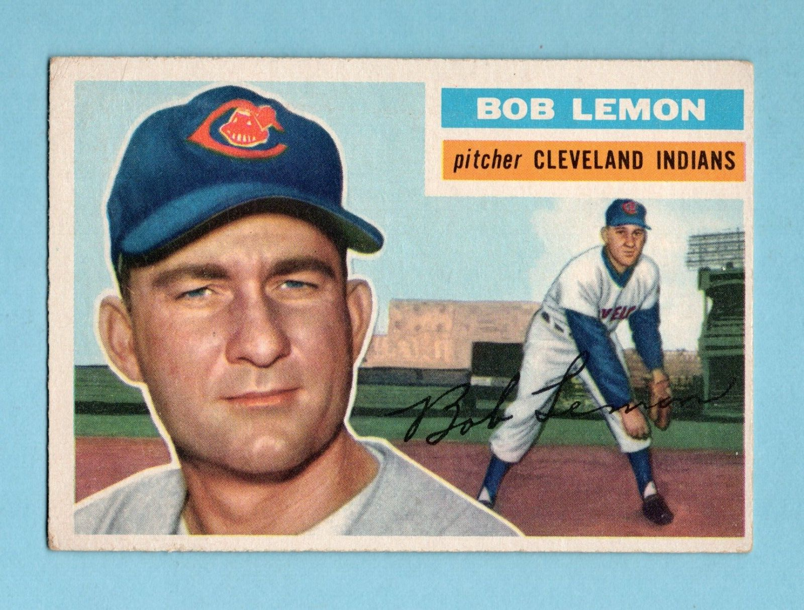 1956 Topps #255 Bob Lemon Cleveland Indians Baseball Card EX app lt wrks/cres