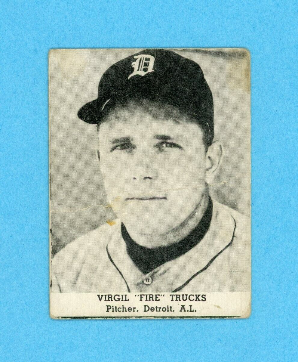 1947 Tip Top Bread Virgil Trucks Detroit Tigers Baseball Card Low Grade