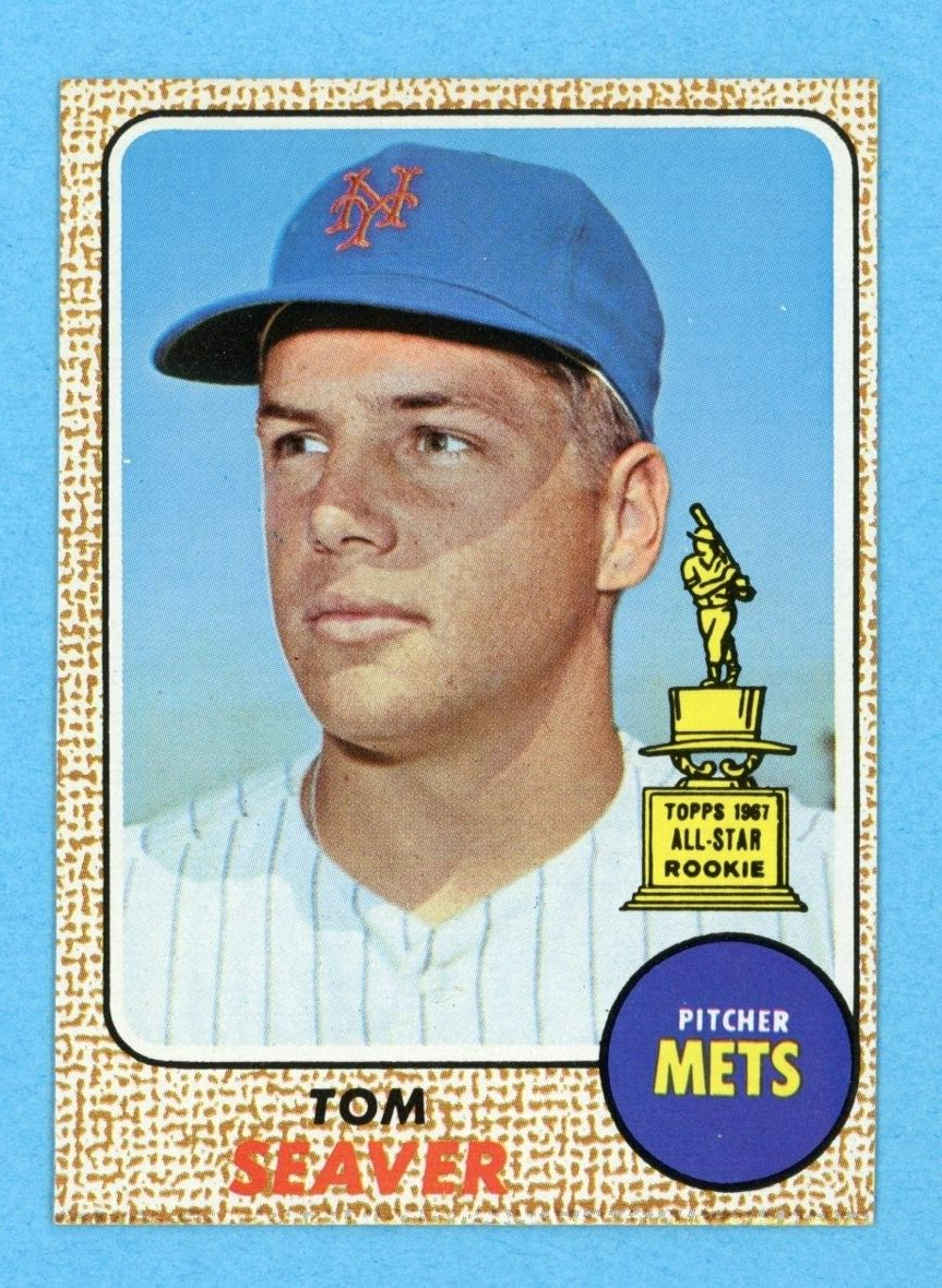 1968 Topps #45 Tom Seaver New York Mets Baseball Card Low Grade warped