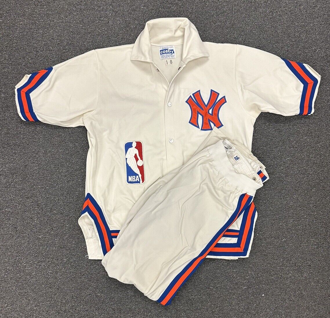 1982-86 Ernie Grunfeld New York Knicks Game Used NBA Warmup Jacket & Pants #18