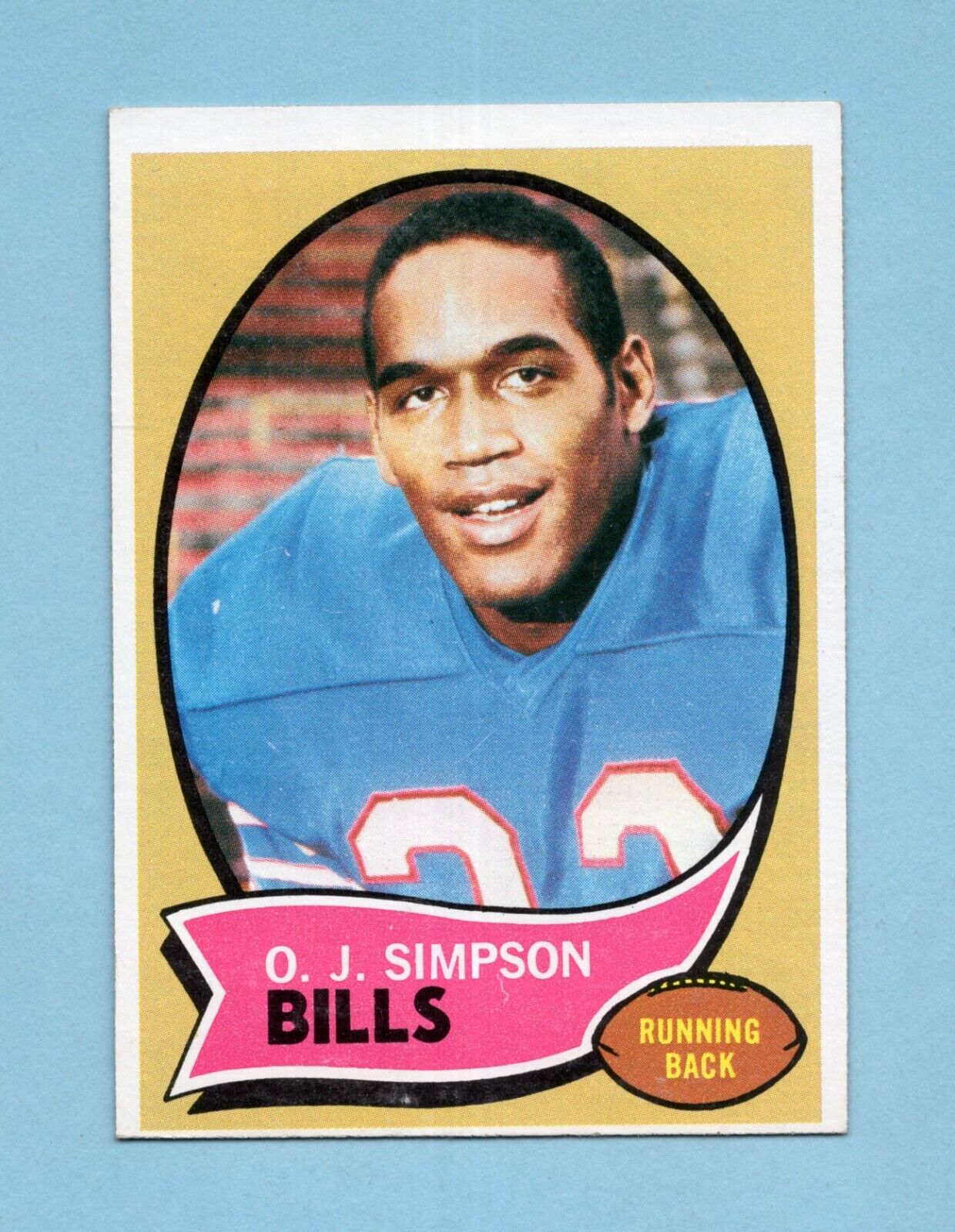 1970 Topps #90 O. J. Simpson Buffalo Bills Rookie Football Card NM oc ap tlwlse