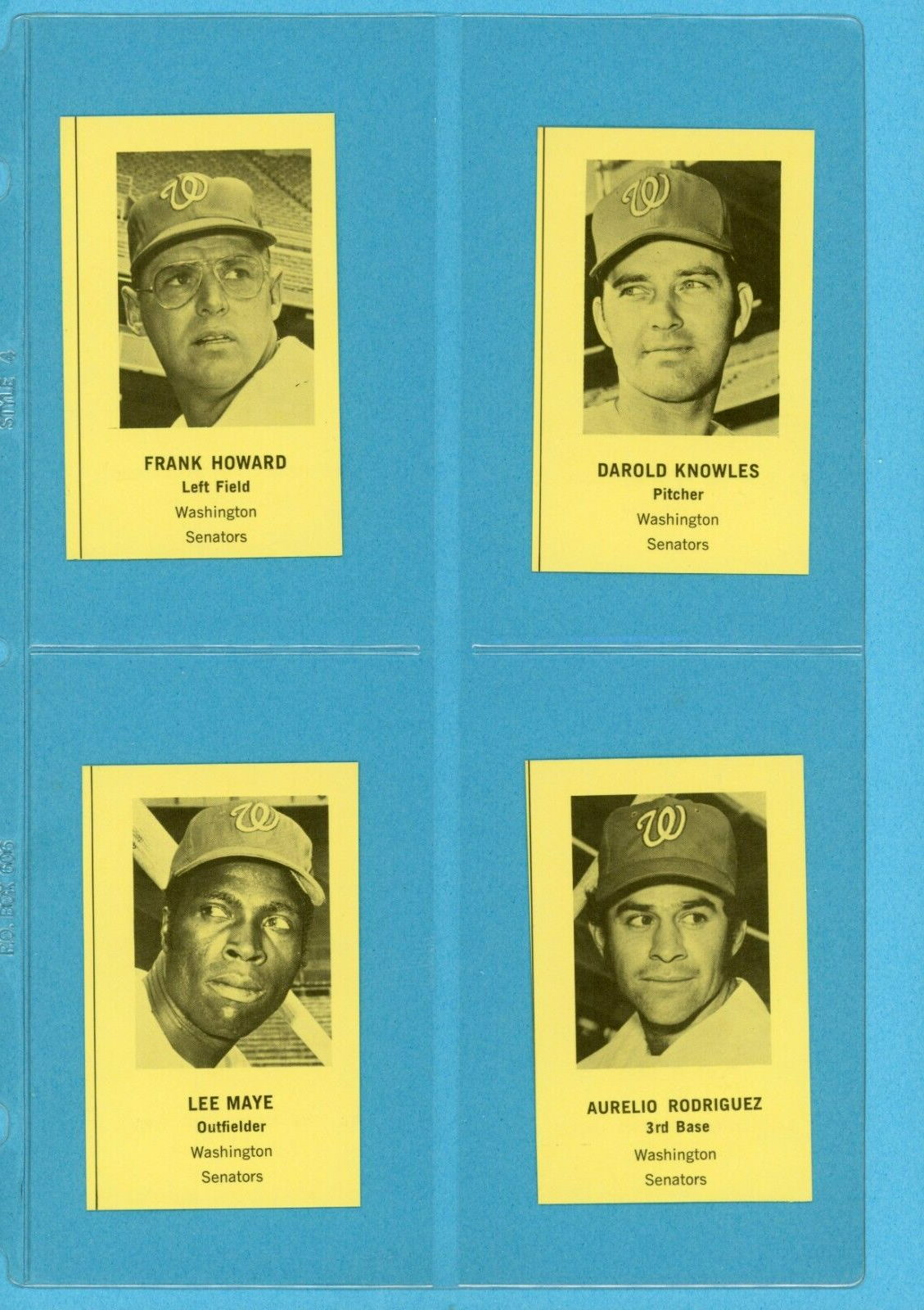 1970 Wash Senators Traffic Safety Set of 10 Baseball Cards NM (NO Dave Nelson)