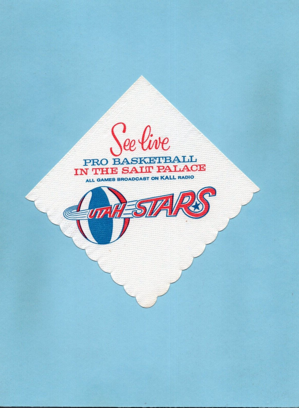 Utah Stars ABA Basketball Napkin