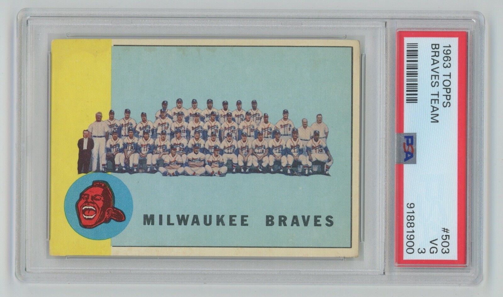 Milwaukee Braves Team • 1963 Topps #503 • PSA 3 VG