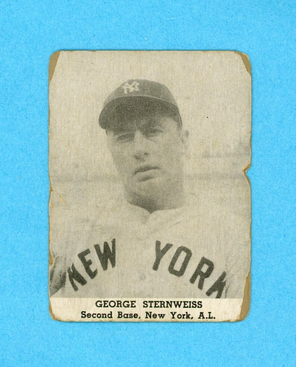 1947 Tip Top Bread George Sternweiss New York Yankees Baseball Card Low Grade