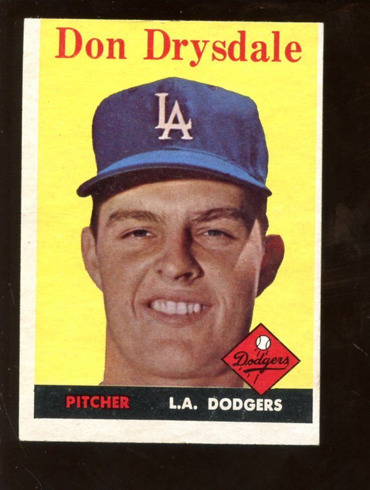 1958 Topps Baseball Card LOW #25 Don Drysdale 2nd card NRMT OC