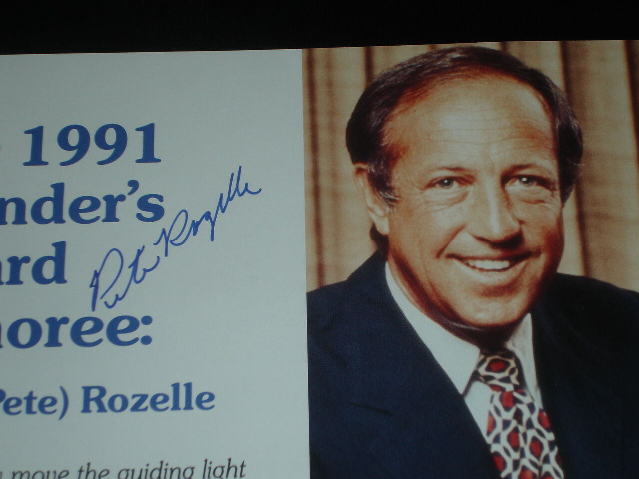 Pete Rozelle (NFL Commissioner) Autographed Magazine Photo w/ B&E Hologram