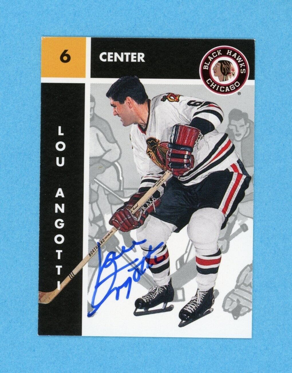 Lou Angotti 1995-96 Parkhurst 1966-67 #28 Autographed Hockey Card