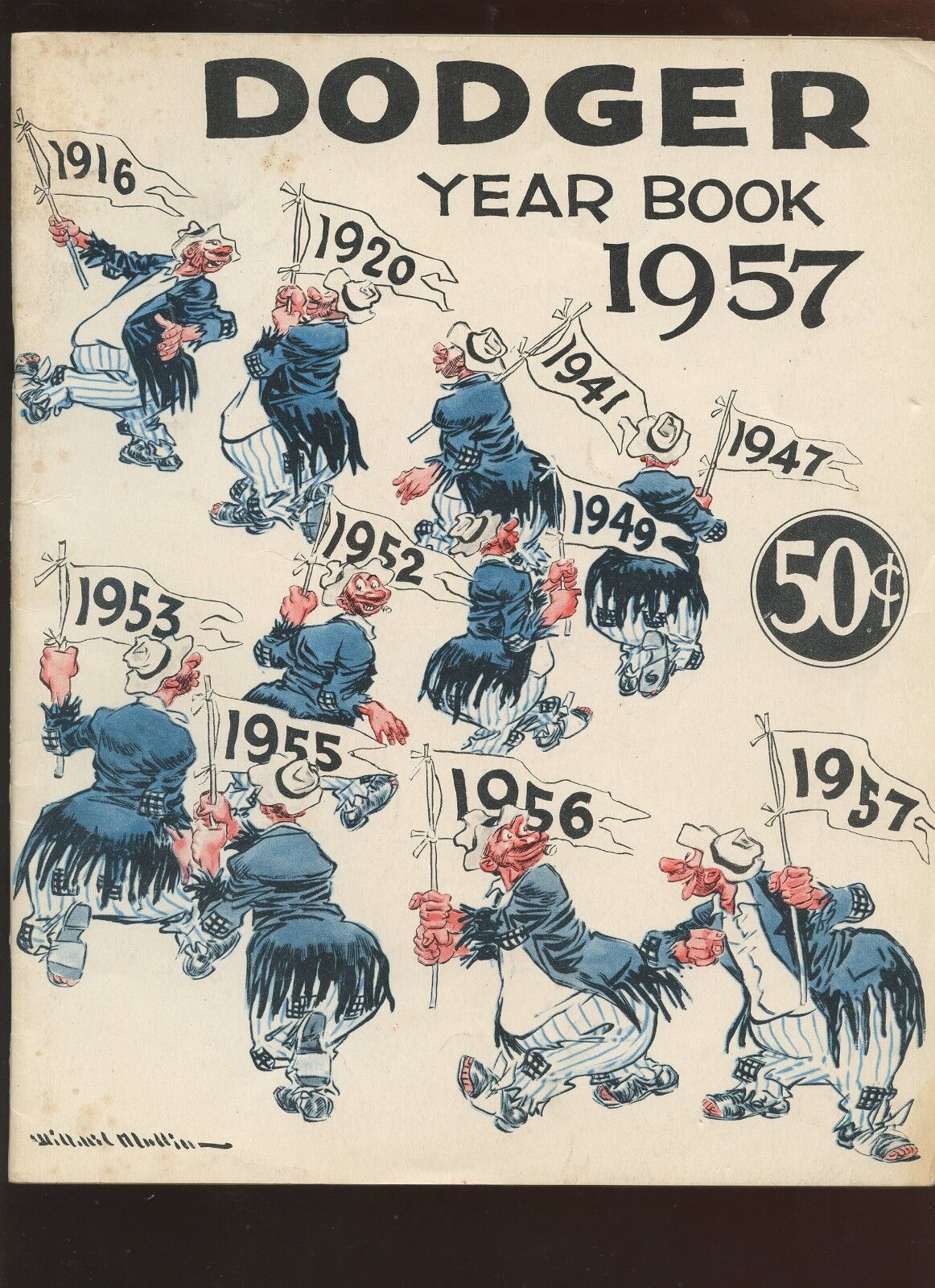 1957 Brooklyn Dodgers Official Baseball Yearbook EX