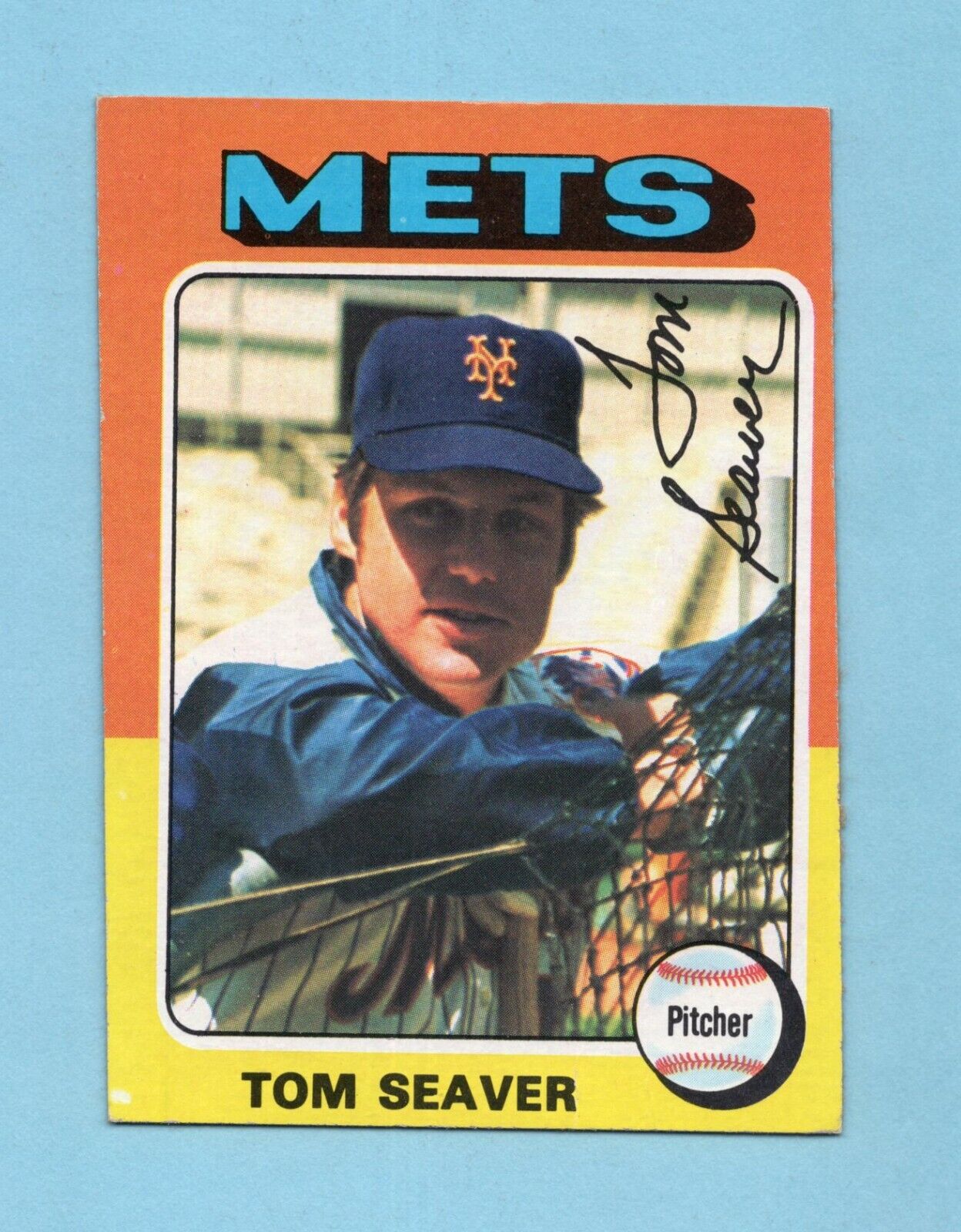 1975 Topps #370 Tom Seaver New York Mets Baseball Card Ex/Mt app dia shp cres