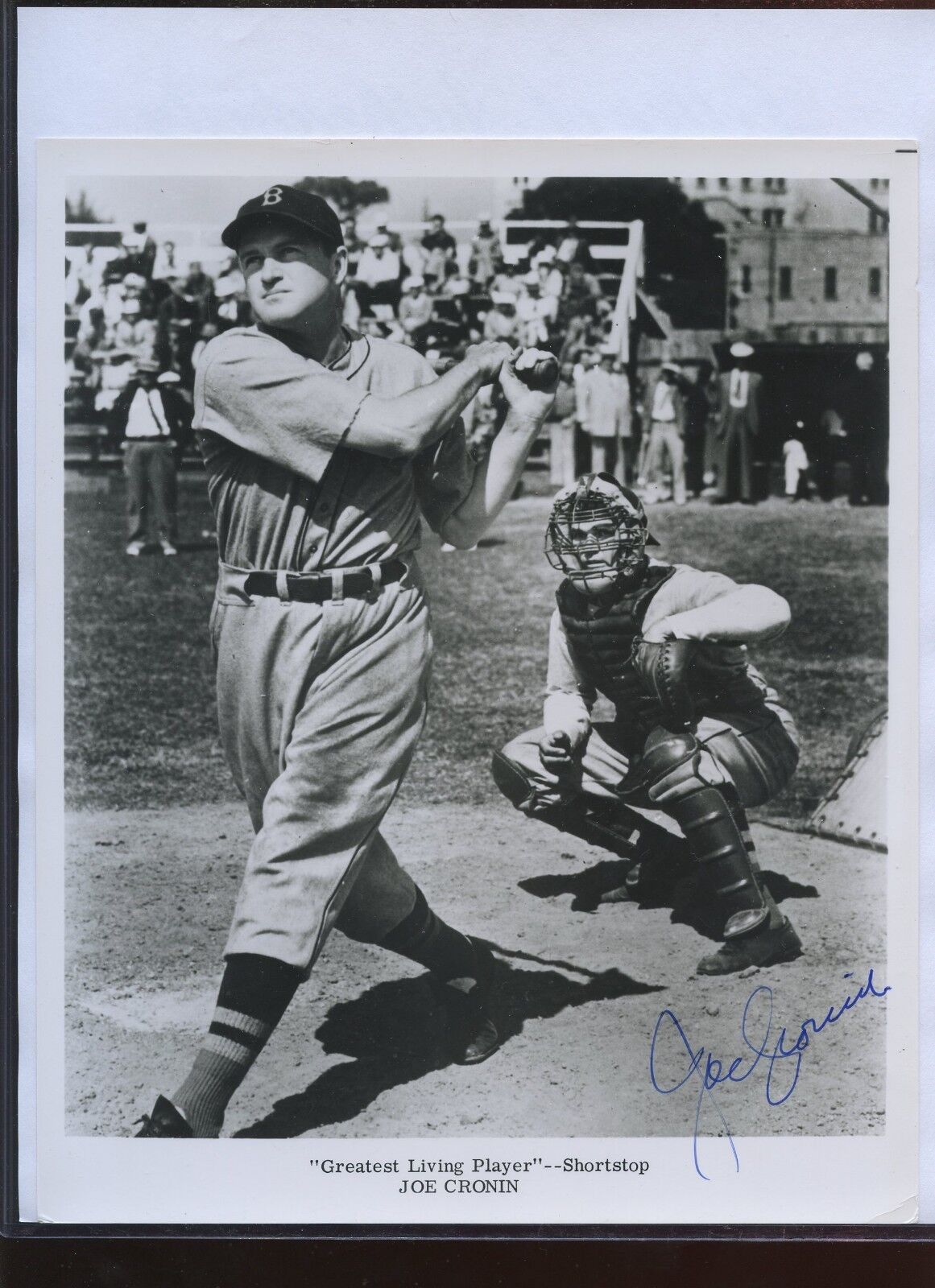 Joe Cronin Greatest Living Shortstop Autographed Photo PSA/DNA LOA