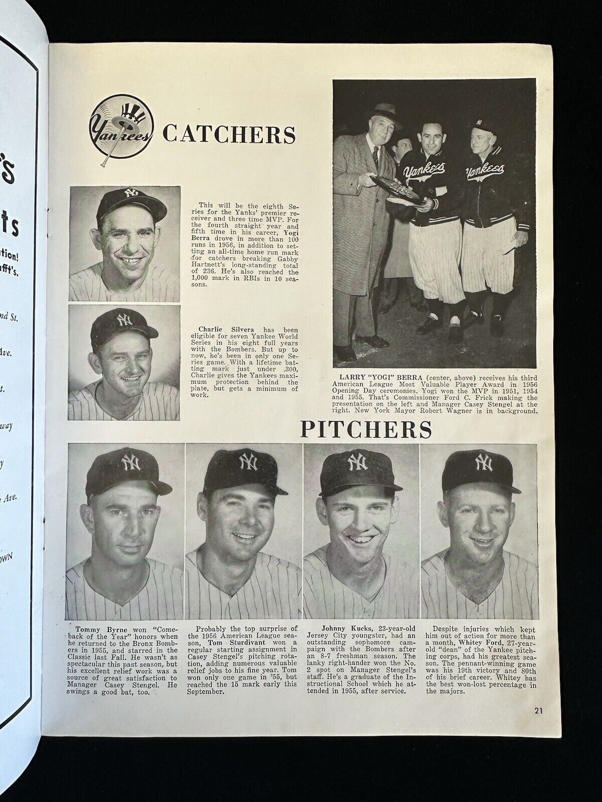 1956 Dodgers World Series Program vs Yankees - EX scored Game 1 - J. Robinson HR