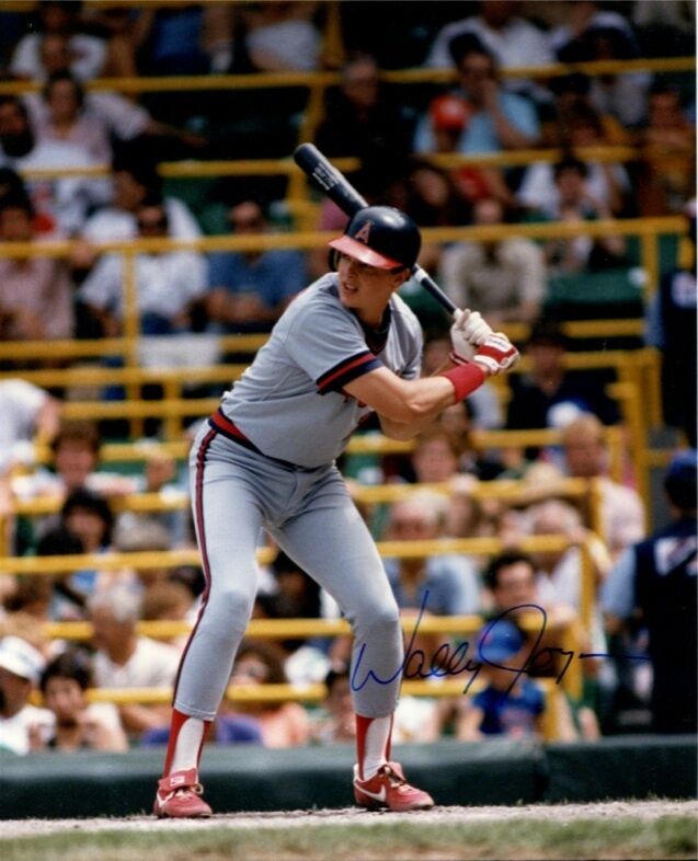 Wally Joyner Batting 8X10 Color Photo Auto B&E Hologram