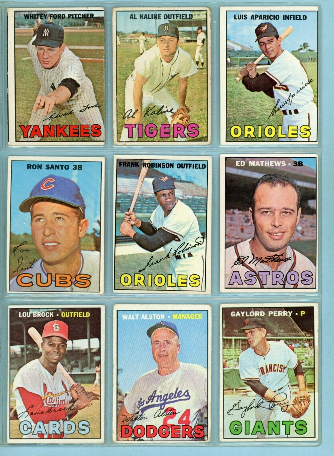 1967 Topps Lot of 12 Different Hall of Famer Baseball Cards Low Grade