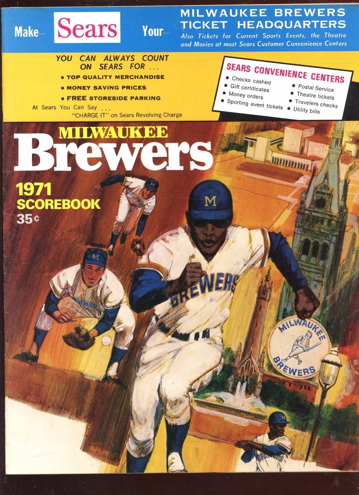 1971 MLB Program Washington Senators at Milwaukee Brewers NRMT