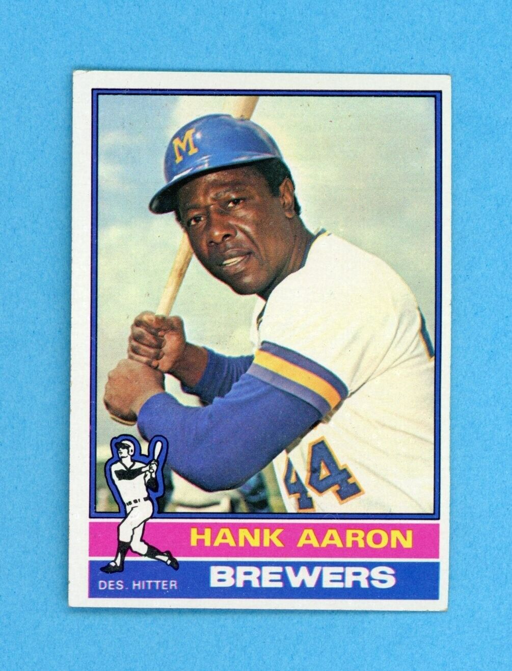 1976 Topps #550 Hank Aaron Milwaukee Brewers Baseball Card EX+ - EX++