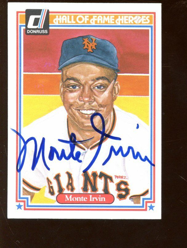 1983 Donruss Baseball Card #15 Monte Irvin Autographed NRMT 