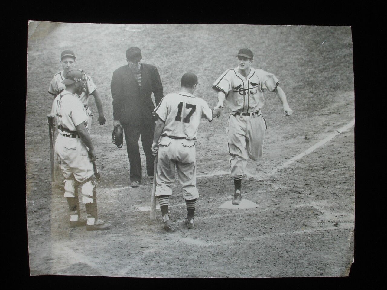 Vintage Erv Dusak St. Louis Cardinals 13" x 10" B&W Vintage Photograph