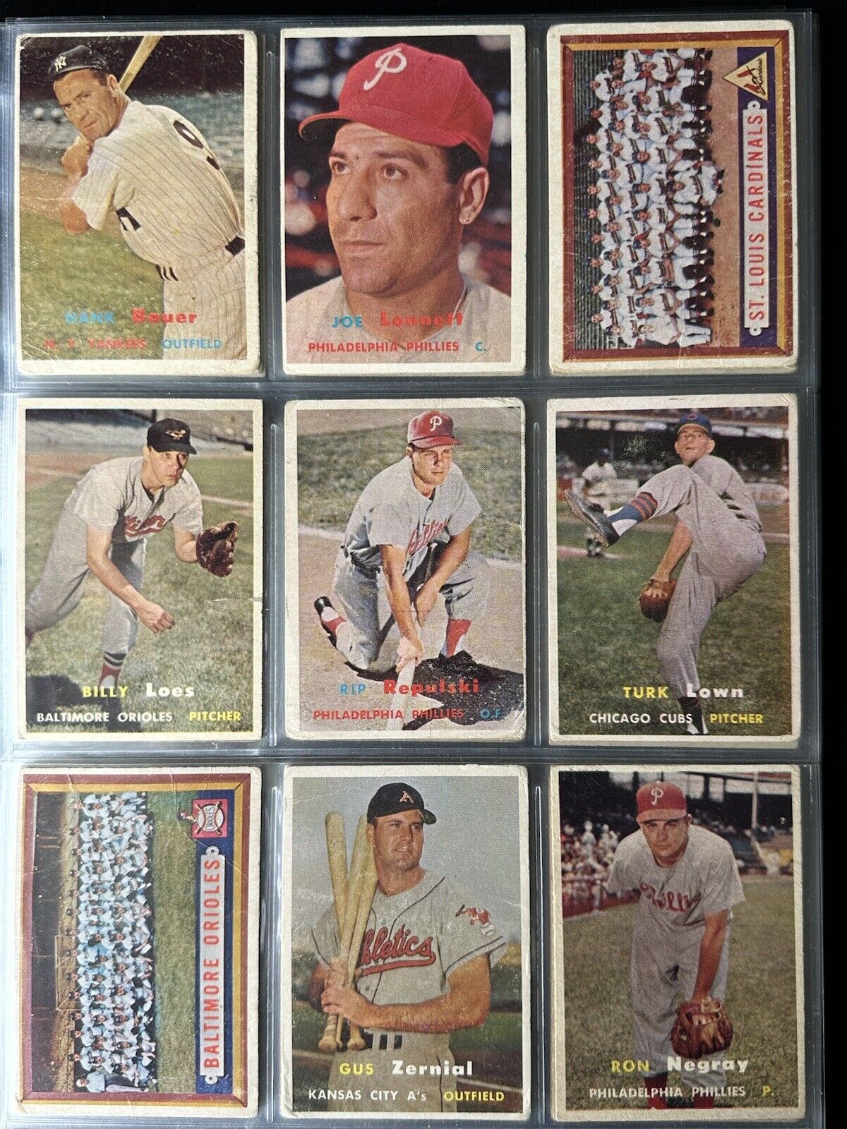 1957 Topps Starter Set Lot of 192 Diff. Baseball Cards w/41 Middle Series