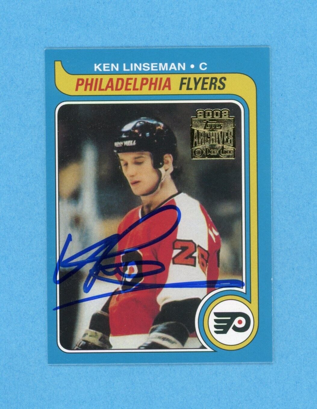 Ken Linseman 2001-02 Topps/OPC Archives #75 Autographed Hockey Card