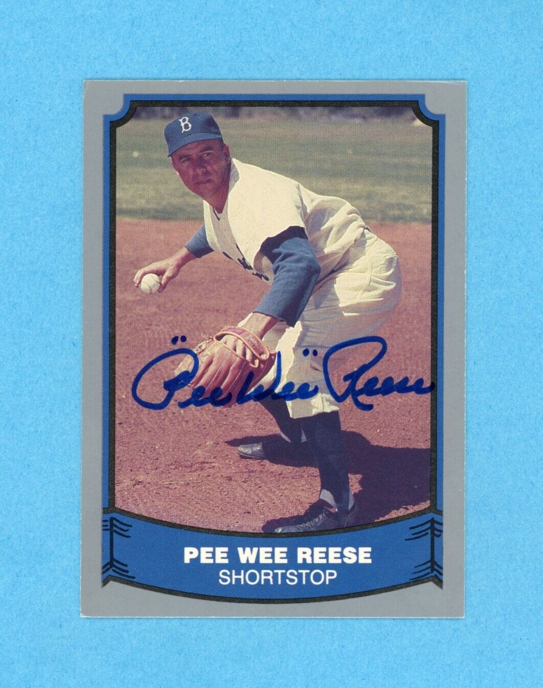 Pee Wee Reese Brlyn Dodgers 1988 Pacific Legends 1 #21 Autographed Baseball Card