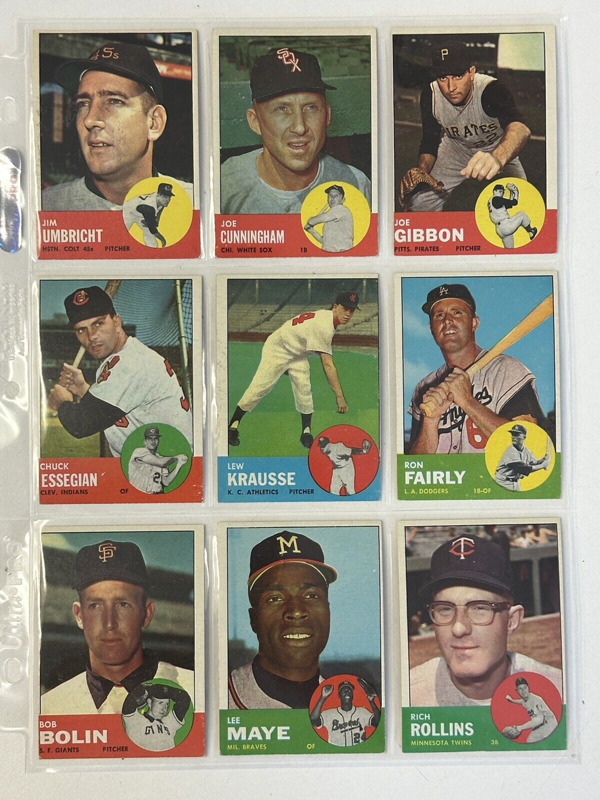 1963 Topps Baseball Starter Set Lot of 159 Different Overall EX , few lesser