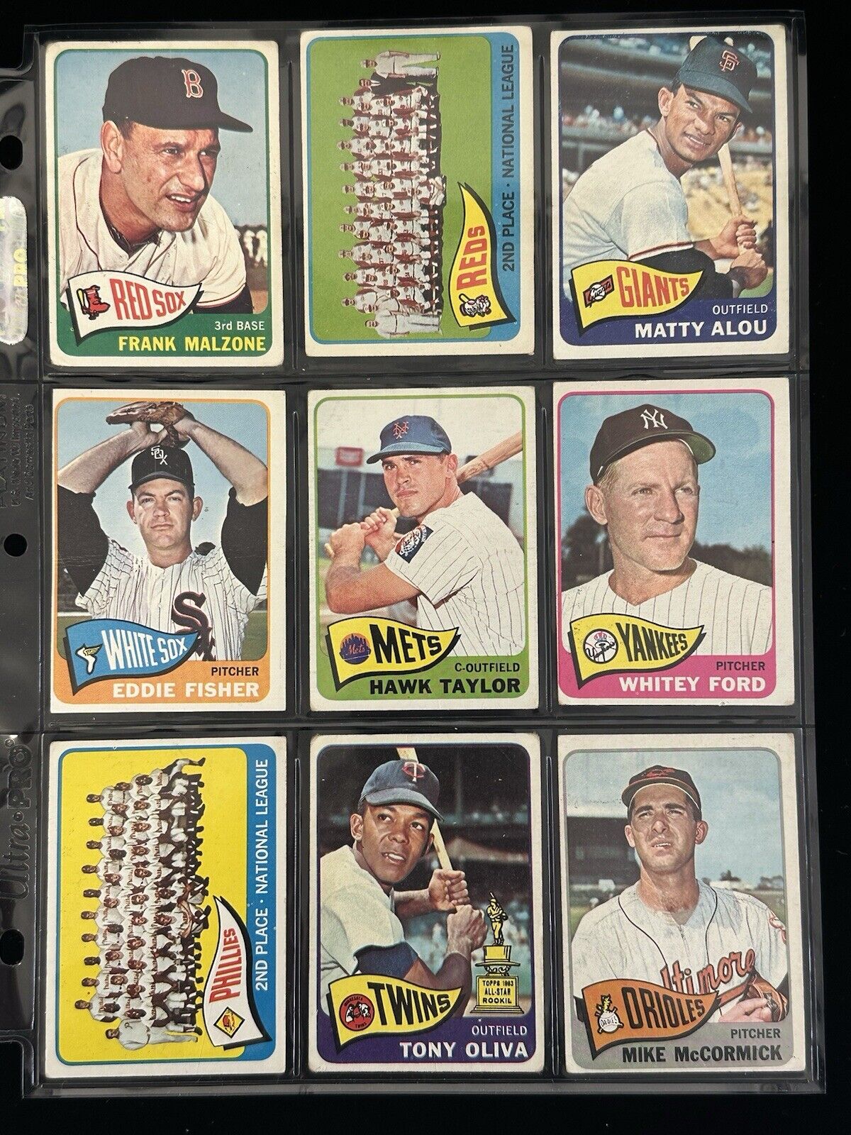 Lot of 162 Different 1965 Topps Baseball Cards w/ HOFers & High #’s - Low Grade