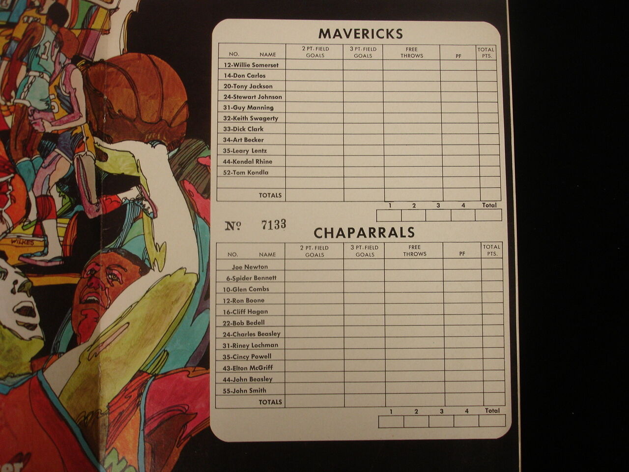 1968-69 Dallas Chaparrals @ Houston Mavericks ABA Program - Unscored