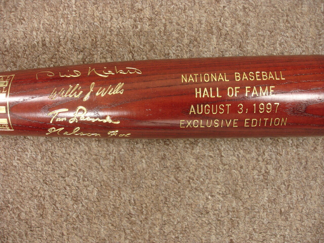 August 3, 1997 National Baseball Hall of Fame Inductees Commemorative Bat