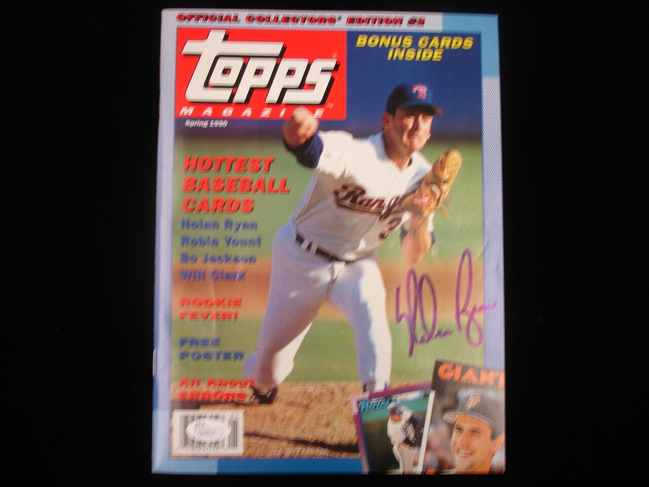 Nolan Ryan Autographed Spring 1990 Topps Magazine - JSA