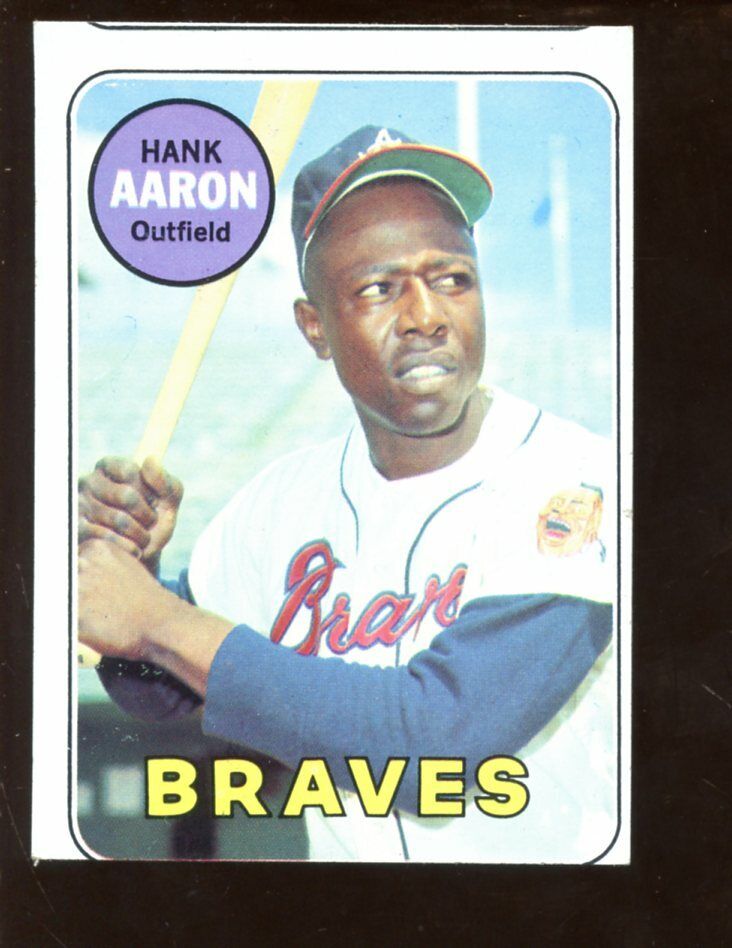 1969 Topps Baseball Card #100 Hank Aaron NRMT MC