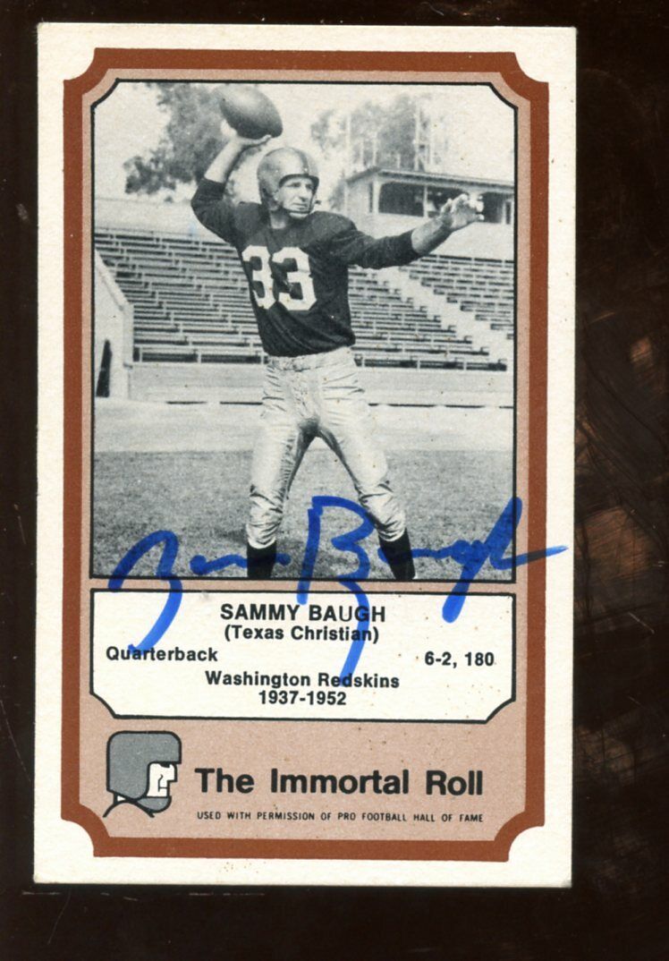 1974 Fleer Football Card Sammy Baugh Autographed EX w/ hologram