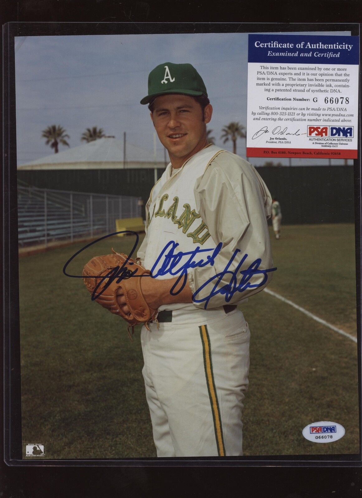 Jim Catfish Hunter Oakland A's Autographed Photo JSA