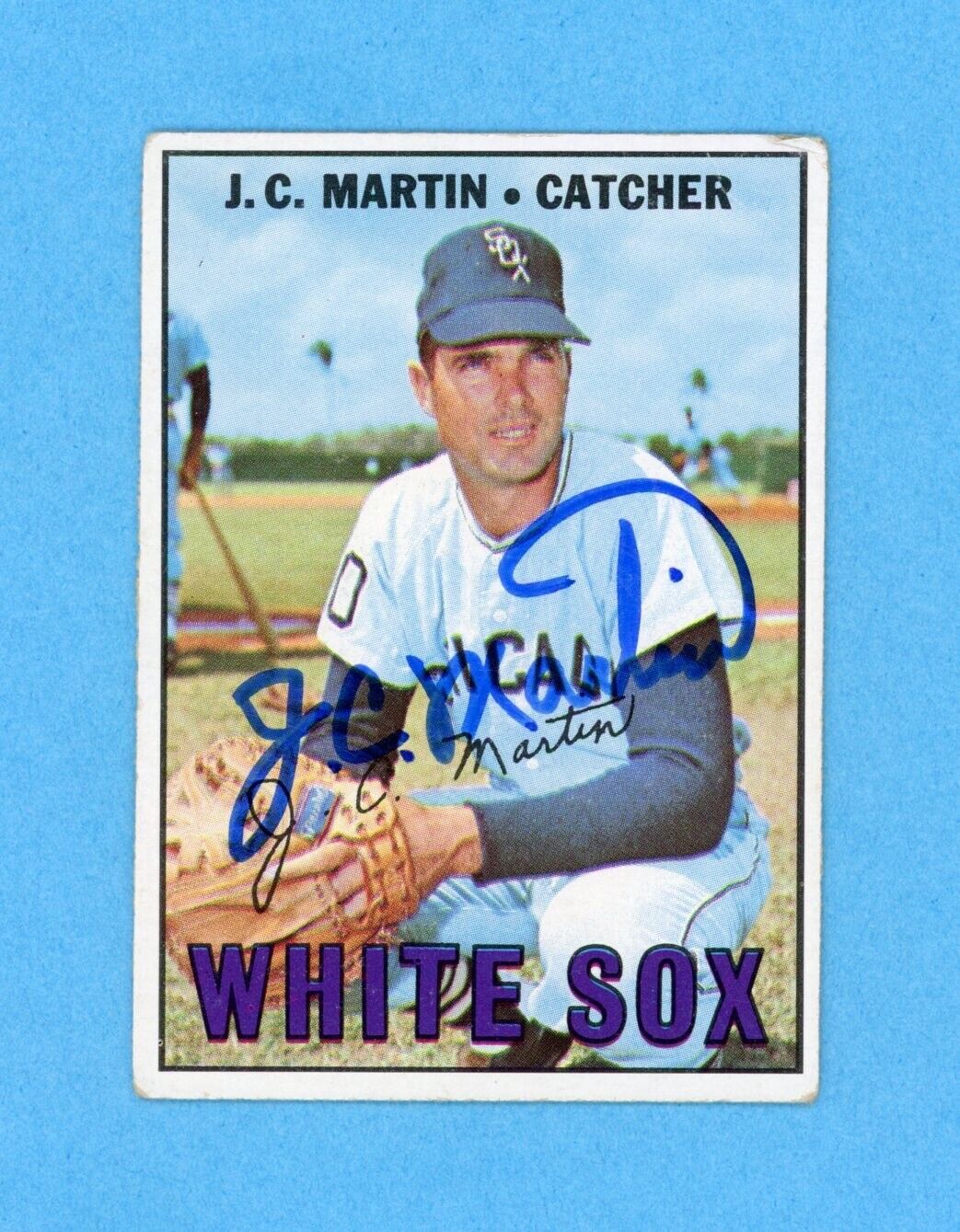 J.C. Martin Signed 1967 Topps Card High #538 Auto with B&E Hologram