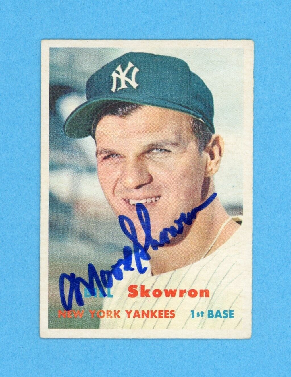 Bill “Moose” Skowron Signed 1957 Topps Card #135 Auto with B&E Hologram