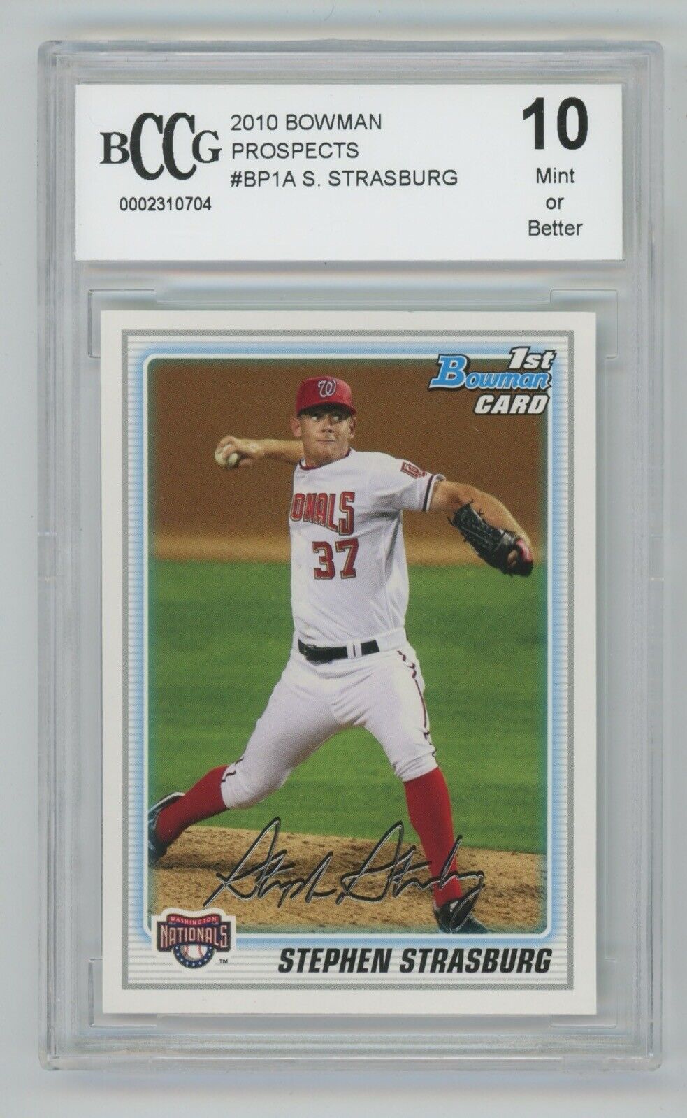 Stephen Strasburg 2010 Bowman Prospects #BP1A •• BCCG 10 Mint+