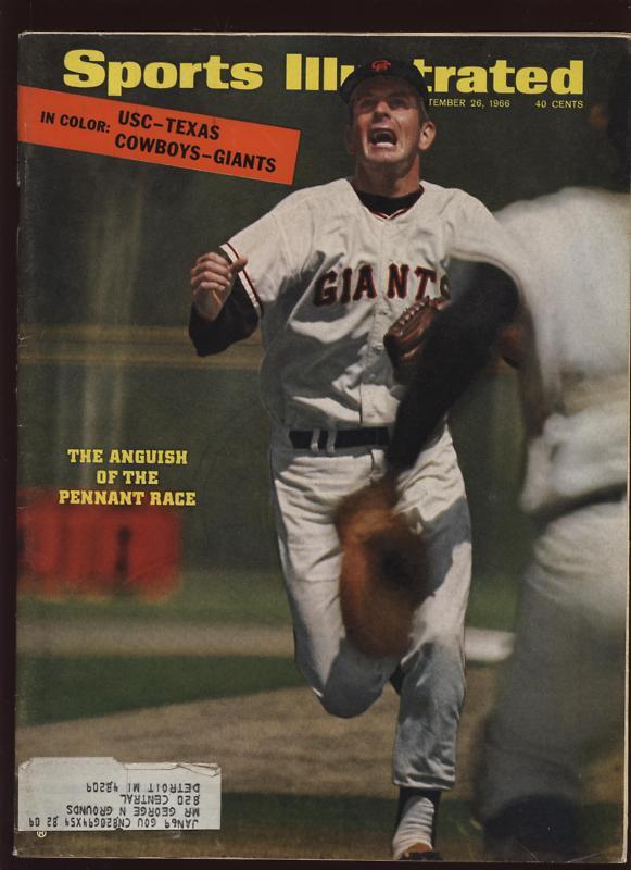 1966 Sports Illustrated Magazine SF Giants Cover EX