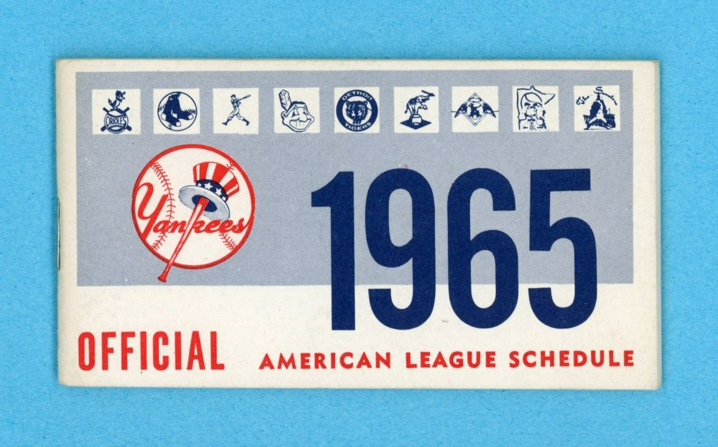 1965 New York Yankees & American League Official Schedule Pocket Booklet