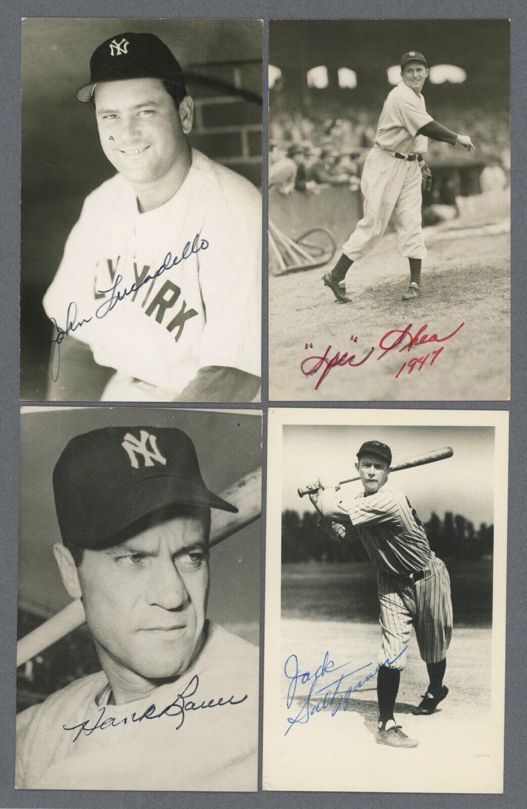 Lot of 27 NY Yankees Signed Rowe Postcards • only 1 dupe • with B&E Holograms