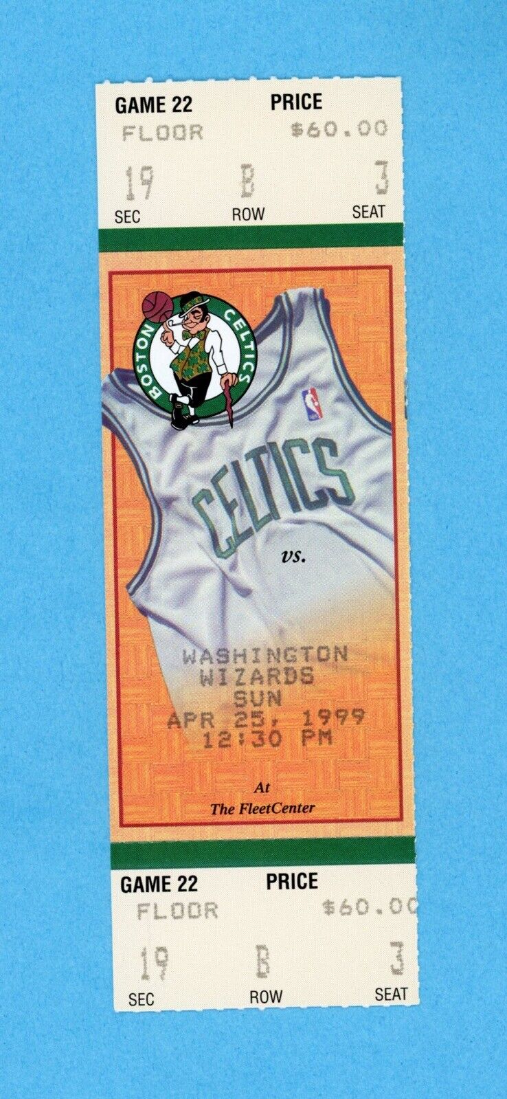 Boston Celtics Full Ticket • April 25, 1999 vs Washington Wizards