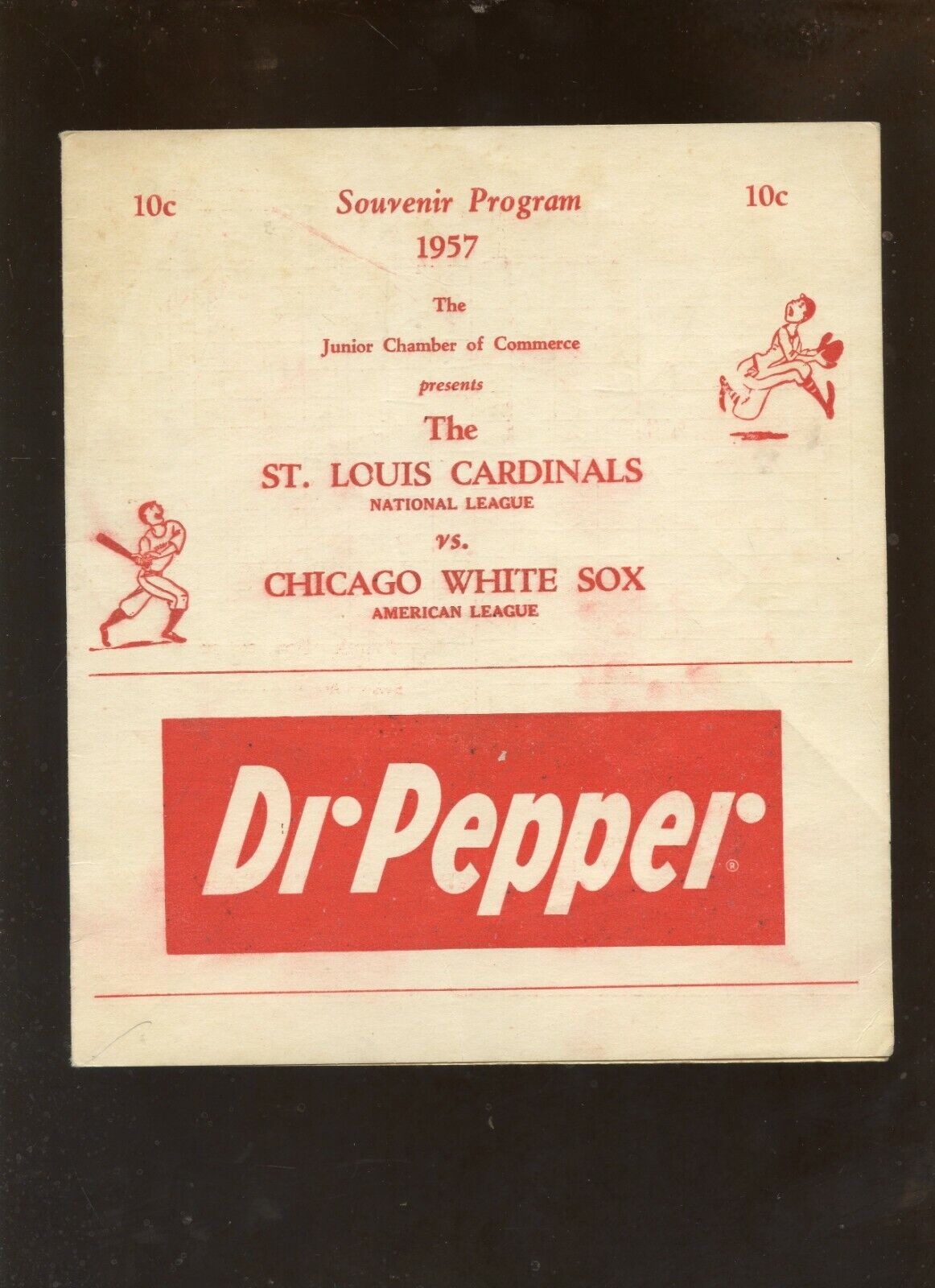 1957 Exhibition Game MLB Program St. Louis Cardinals vs Chicago White Sox