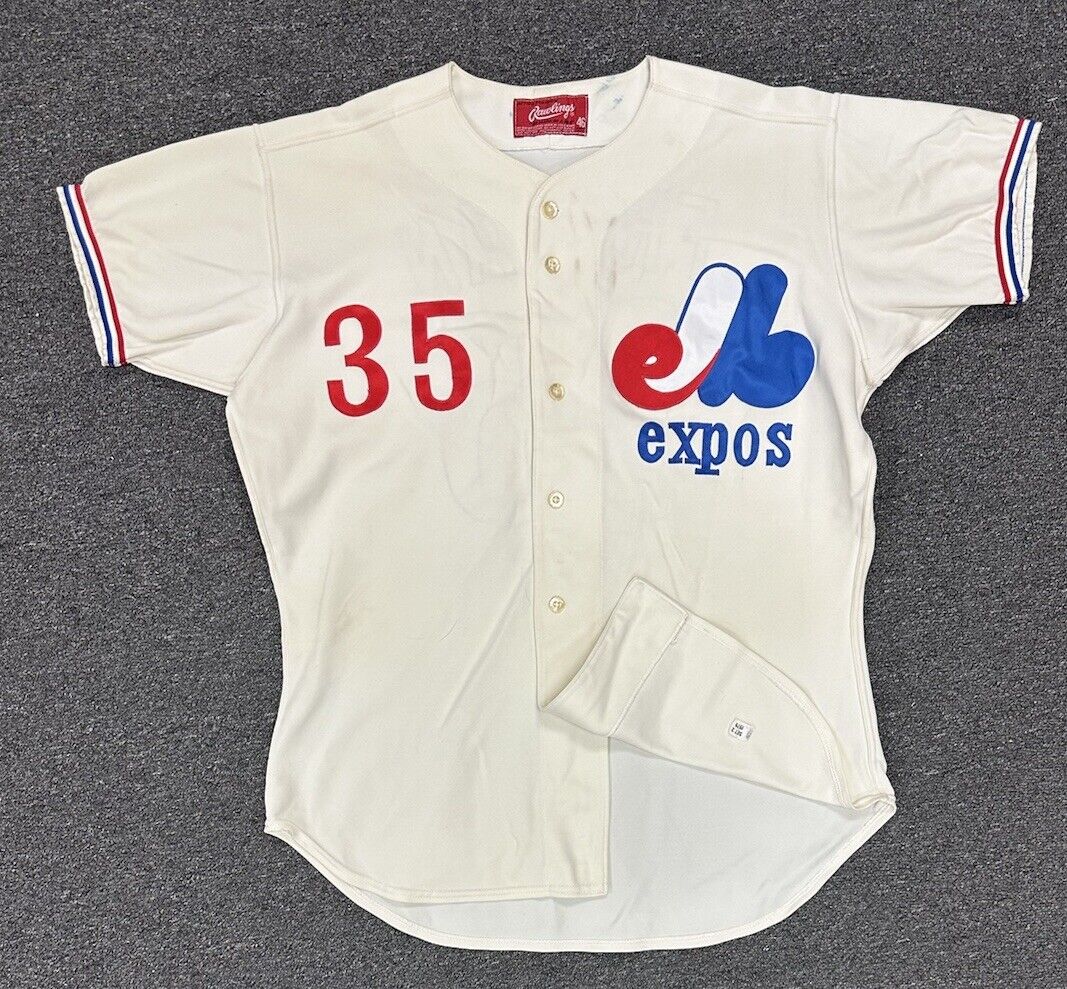 1979 Woodie Fryman Montreal Expos GAME USED Home Knit Baseball Jersey #35