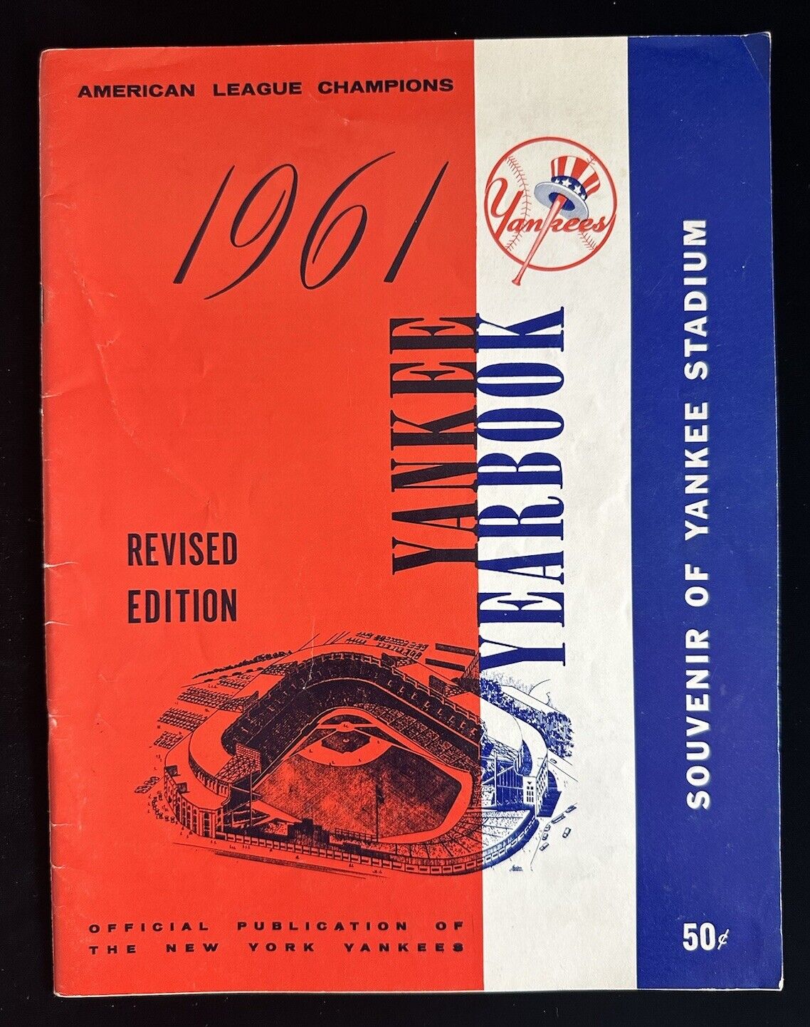 1961 New York Yankees Official Baseball Yearbook - Revised Edition VG-EX+